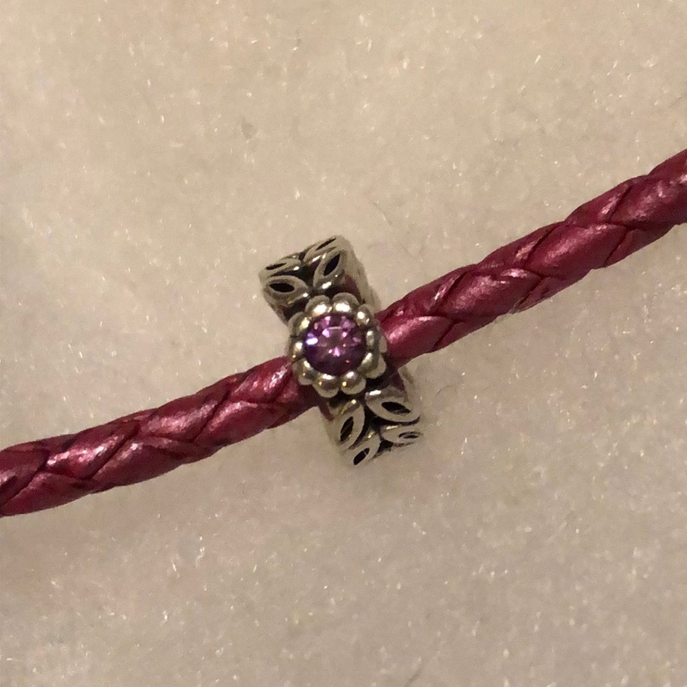 Pandora spacer, purple cz